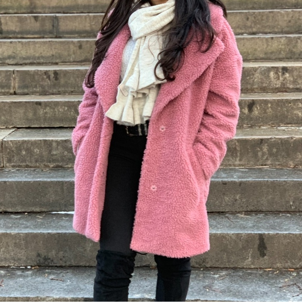 Abercrombie & Fitch Pink Teddy Jacket